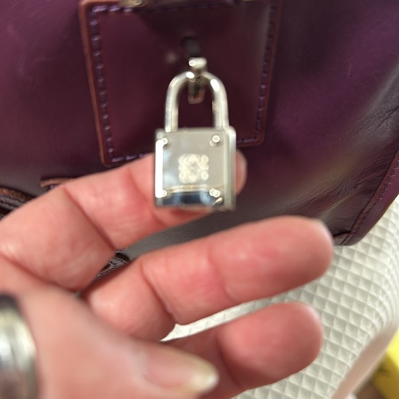 Loewe Authentic Purple Leather Women's Bag NWOT Firm - Picture 7 of 13